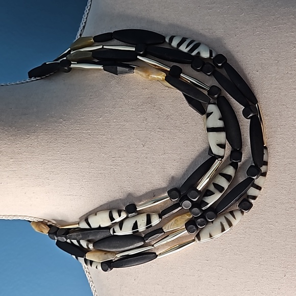 Chico's Jewelry - Chico's Margot Multi Strand Animal Print Necklace NWT